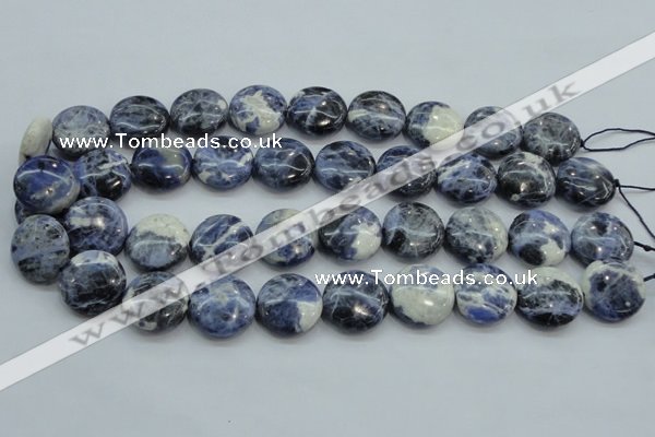 CSO81 15.5 inches 20mm flat round sodalite gemstone beads wholesale