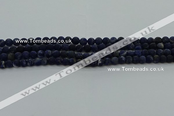 CSO811 15.5 inches 6mm round matte sodalite gemstone beads