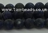 CSO812 15.5 inches 8mm round matte sodalite gemstone beads