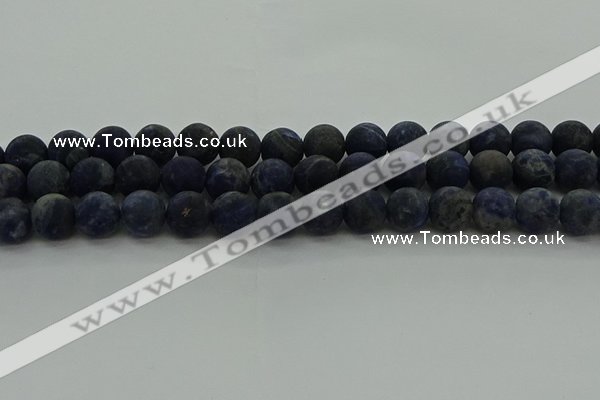 CSO814 15.5 inches 12mm round matte sodalite gemstone beads