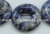 CSO82 15.5 inches 30mm donut sodalite gemstone beads wholesale