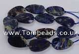 CSO821 15.5 inches 30*50mm - 32*52mm flat teardrop orange sodalite beads