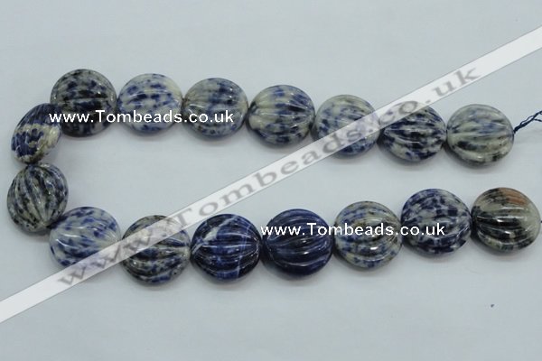 CSO84 15.5 inches 25mm flat round sodalite gemstone beads wholesale