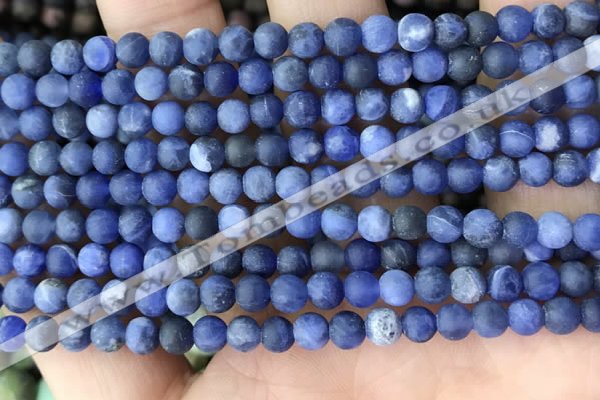 CSO840 15.5 inches 4mm round matte sodalite beads wholesale