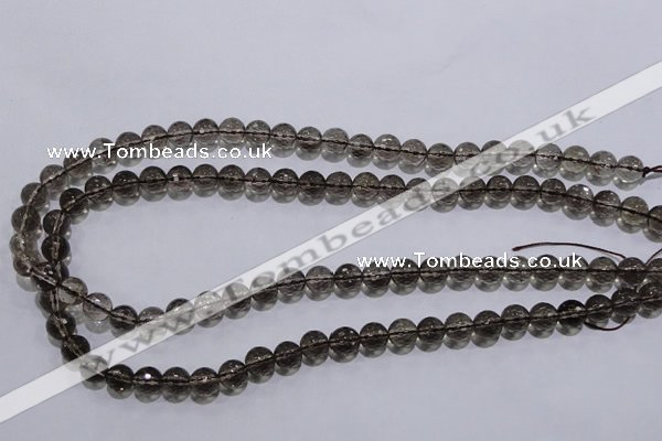 CSQ103 15.5 inches 8mm faceted round grade AA natural smoky quartz beads