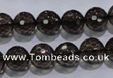 CSQ104 15.5 inches 12mm faceted round grade AA natural smoky quartz beads