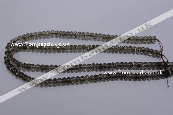 CSQ109 5*8mm faceted rondelle grade AA natural smoky quartz beads