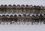 CSQ110 5*10mm faceted rondelle grade AA natural smoky quartz beads