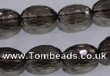 CSQ114 12*18mm faceted rice grade AA natural smoky quartz beads