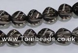 CSQ116 9*12mm twisted rice grade AA natural smoky quartz beads