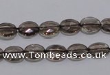 CSQ117 8*10mm facetad oval grade AA natural smoky quartz beads