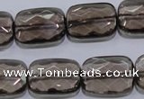 CSQ119 15*20mm facetad rectangle grade AA natural smoky quartz beads