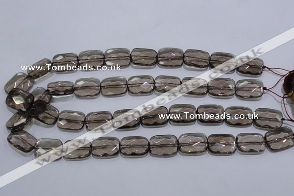 CSQ119 15*20mm facetad rectangle grade AA natural smoky quartz beads