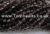 CSQ129 15.5 inches 4mm faceted round grade AA natural smoky quartz beads