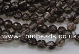 CSQ130 15.5 inches 6mm faceted round grade AA natural smoky quartz beads