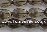 CSQ138 12*18mm faceted teardrop grade AA natural smoky quartz beads