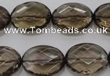 CSQ211 15*20mm faceted oval grade AA natural smoky quartz beads