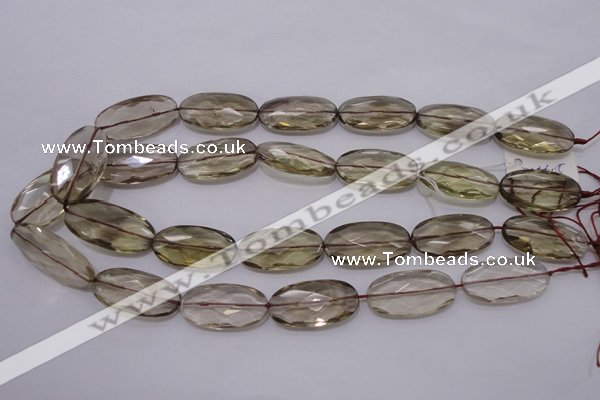 CSQ214 15*30mm faceted oval grade AA natural smoky quartz beads