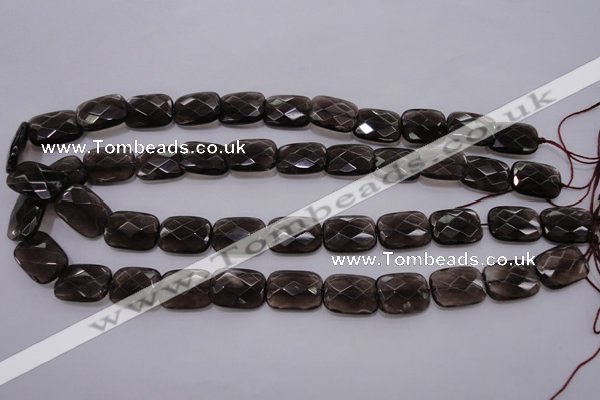 CSQ225 13*18mm faceted rectangle grade AA natural smoky quartz beads