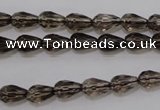 CSQ242 6*10mm faceted teardrop grade AA natural smoky quartz beads