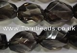 CSQ265 15.5 inches 15*20mm faceted nuggets smoky quartz beads