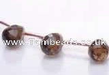 CSQ33 Top drilled 10*14mm faceted teardrop natural smoky quartz beads