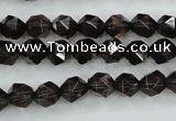 CSQ352 15.5 inches 8mm faceted nuggets smoky quartz beads