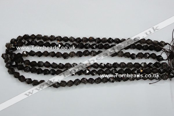 CSQ352 15.5 inches 8mm faceted nuggets smoky quartz beads