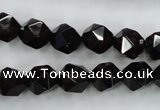 CSQ353 15.5 inches 10mm faceted nuggets smoky quartz beads