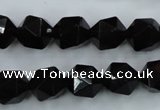 CSQ354 15.5 inches 12mm faceted nuggets smoky quartz beads