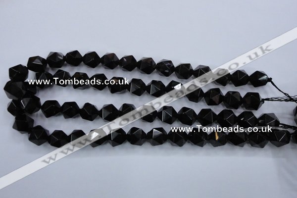 CSQ355 15.5 inches 14mm faceted nuggets smoky quartz beads