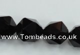 CSQ356 15.5 inches 16mm faceted nuggets smoky quartz beads