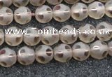 CSQ501 15.5 inches 6mm faceted round matte smoky quartz beads