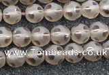 CSQ502 15.5 inches 8mm faceted round matte smoky quartz beads