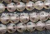 CSQ503 15.5 inches 10mm faceted round matte smoky quartz beads