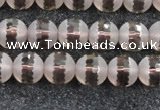 CSQ507 15.5 inches 8mm faceted round matte smoky quartz beads