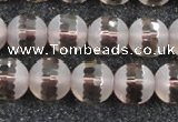 CSQ509 15.5 inches 12mm faceted round matte smoky quartz beads