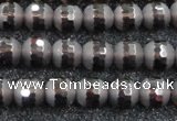 CSQ511 15.5 inches 6mm faceted round matte smoky quartz beads