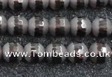 CSQ512 15.5 inches 8mm faceted round matte smoky quartz beads