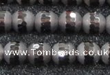 CSQ514 15.5 inches 12mm faceted round matte smoky quartz beads