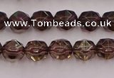 CSQ526 15.5 inches 6mm faceted nuggets smoky quartz gemstone beads