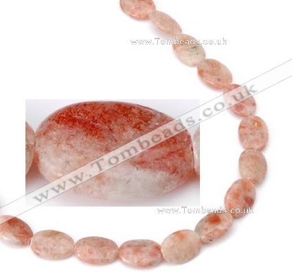 CSS04 13*18mm flat oval natural indian sunstone beads Wholesale