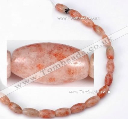 CSS08 5*12mm rice shape natural indian sunstone beads wholesale