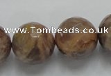 CSS102 15.5 inches 20mm faceted round natural sunstone beads wholesale