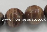 CSS103 15.5 inches 22mm faceted round natural sunstone beads wholesale