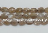 CSS105 15.5 inches 6*8mm faceted oval natural sunstone beads wholesale