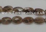 CSS106 15.5 inches 8*12mm faceted oval natural sunstone beads wholesale