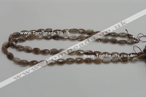 CSS106 15.5 inches 8*12mm faceted oval natural sunstone beads wholesale