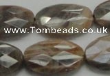 CSS109 15.5 inches 20*30mm faceted oval natural sunstone beads wholesale