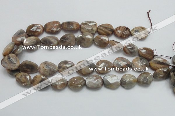 CSS111 15.5 inches faceted freeform natural sunstone beads wholesale